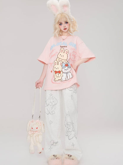 Grey Puppies Straight-leg Cut Casual Sweat Pants