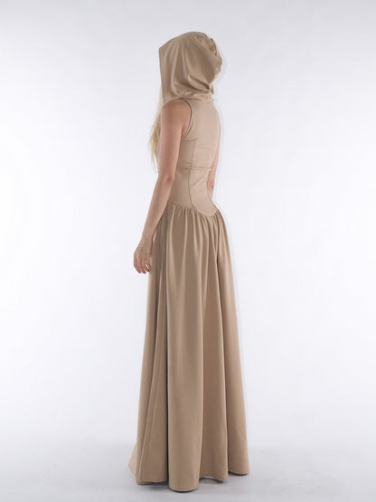 mit Kapuzenkleid Wasteland Floor Khaki Taillenlänge Design Faux Punk Fishbone