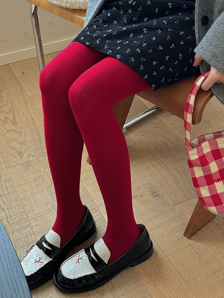 Red/Dark Red Thicken Tights