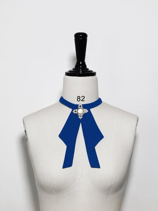 White Klein Bow / Blue Fashion Ouji Tie