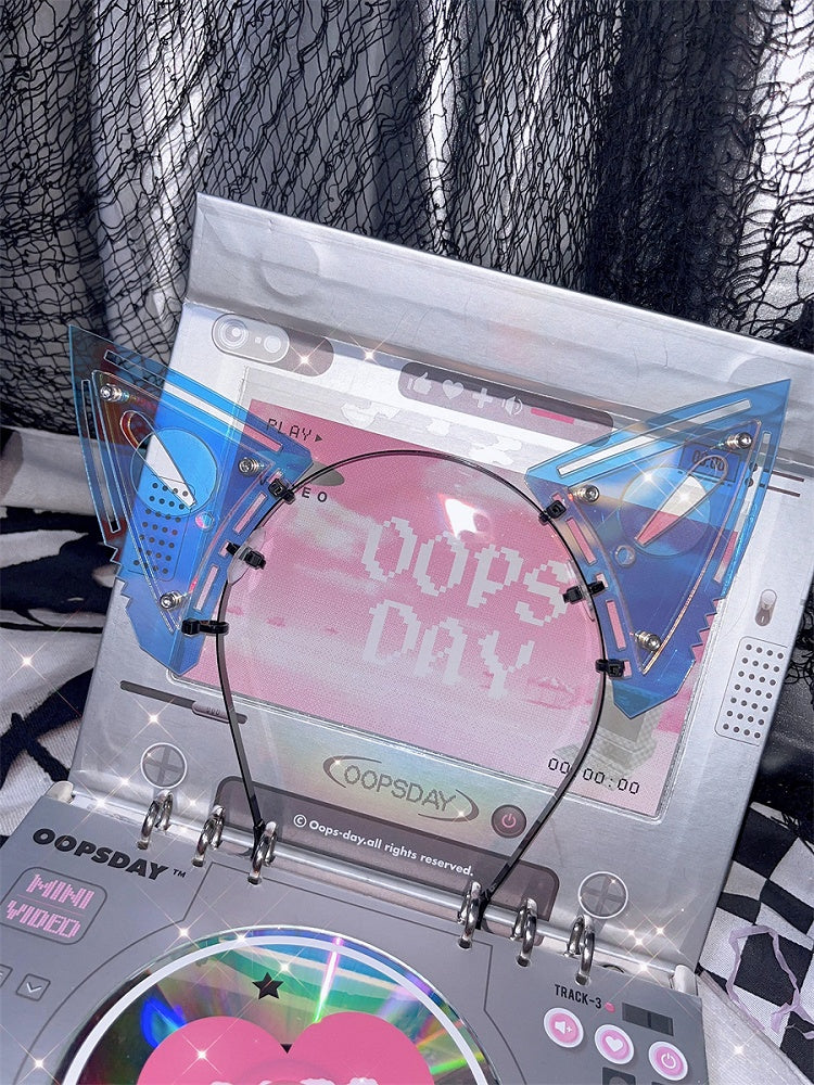 Cyberpunk Kitty Ears Design Laser KC