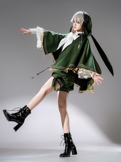 Cape Tassels Green Hem High-low Ouji Lolita