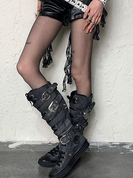 Tights Y2K Print Black Letter