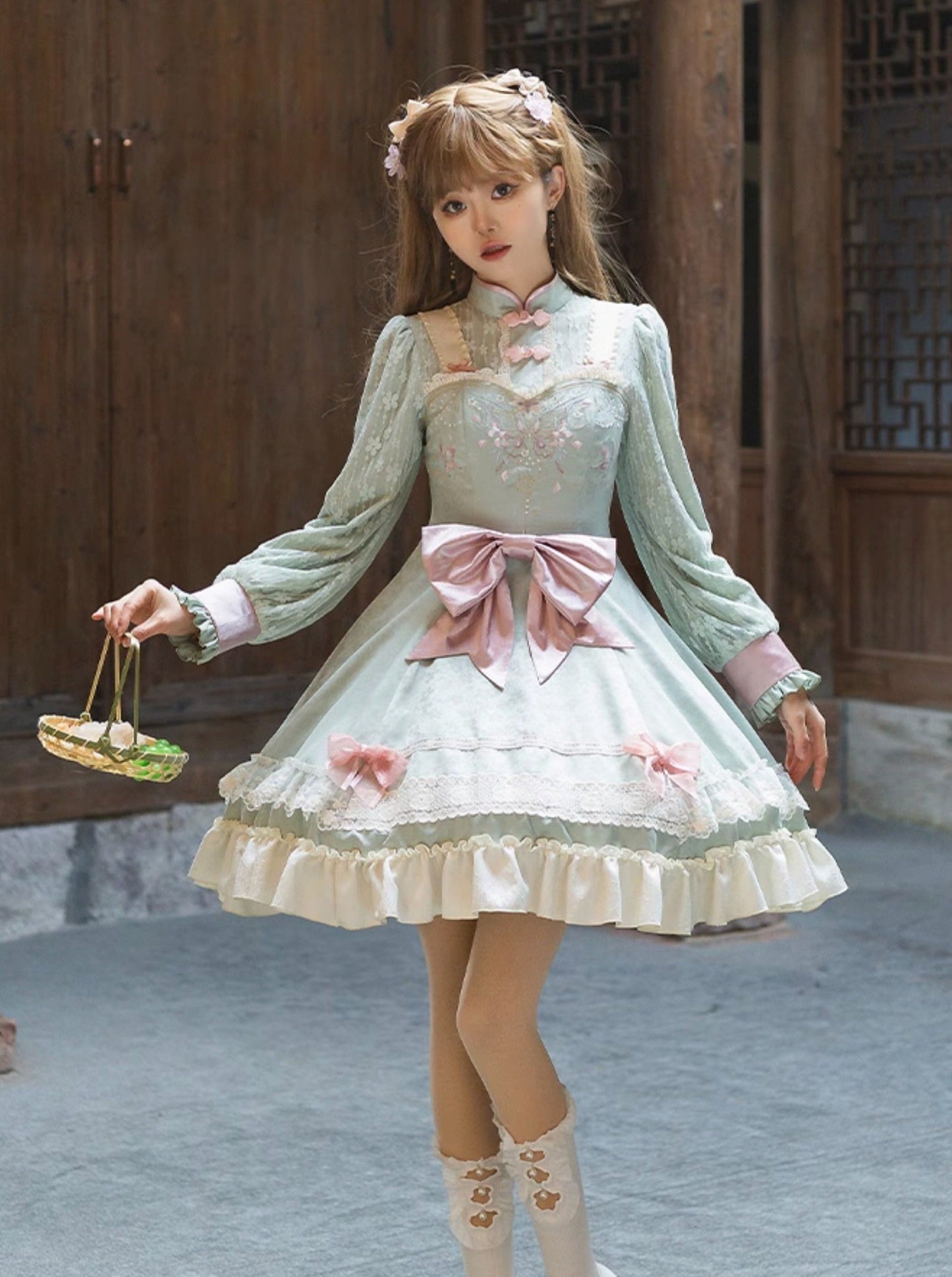 Girly Dress Bow Chinese Sweet