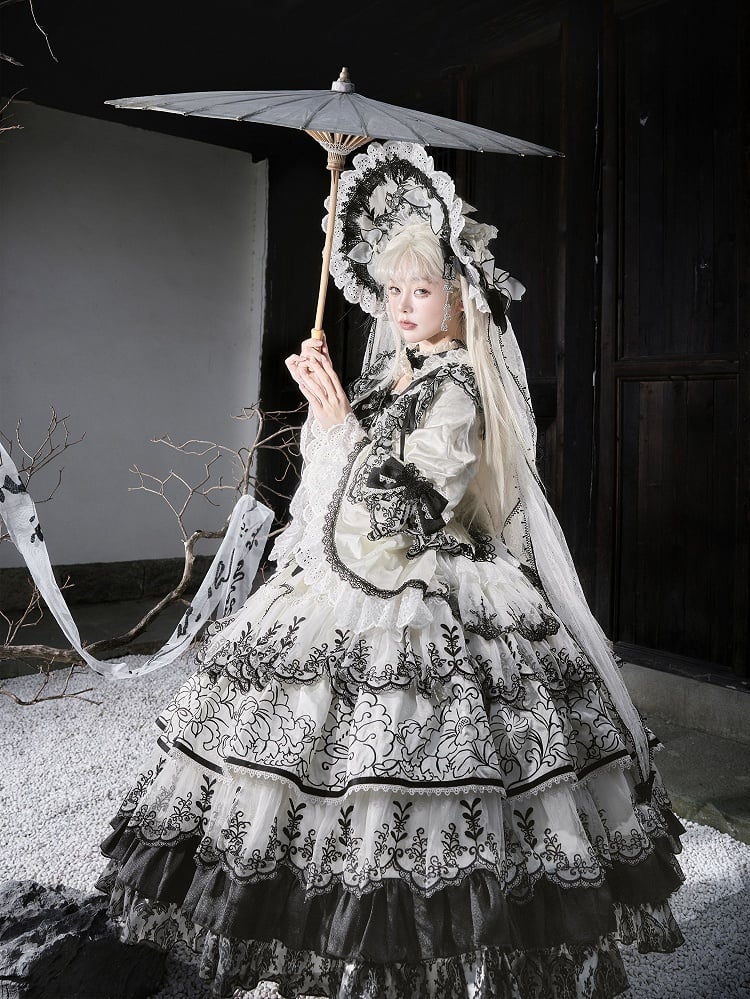 Tintenschimmer-Stil Schmetterling Schwarz Weiß Chinoiserie Stoff und