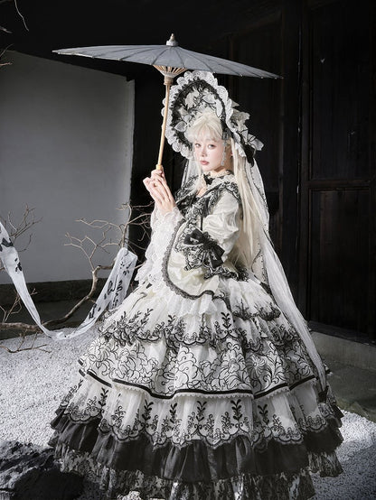 Tintenschimmer-Stil Schmetterling Schwarz Weiß Chinoiserie Stoff und