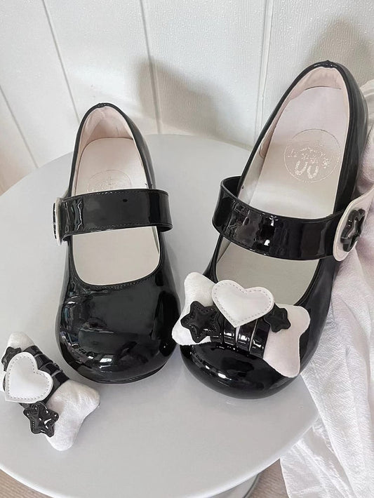 Jirai Kei Black Lolita Star Heart Shoe Clips