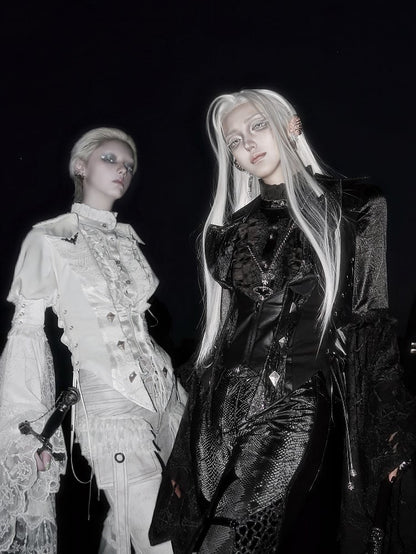 Ouji All Waistcoat Bell White Shirt Tail - Long + Gothic Set Fashion Lolita Sleeves