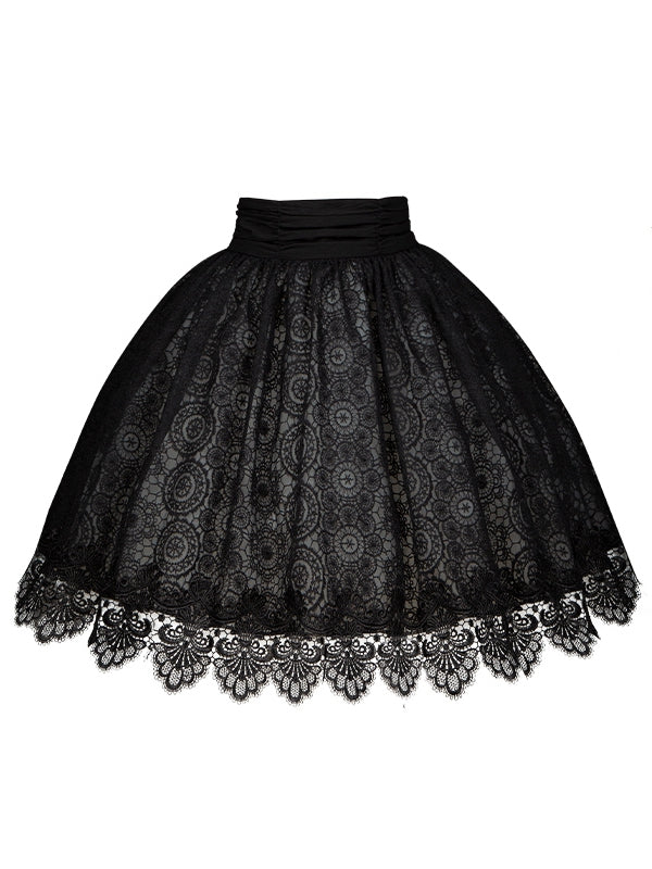 Tablier en dentelle noire avec breloque pompon