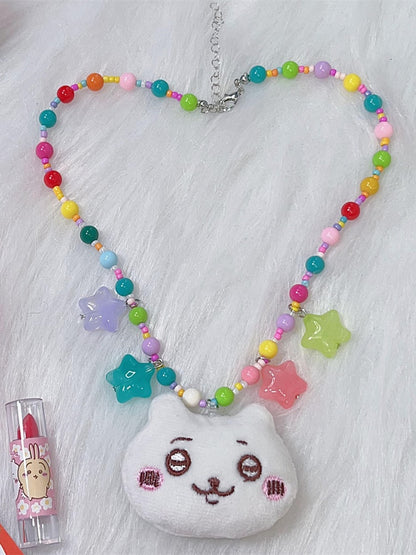 Dreamy Cartoon Pendant Beaded Necklace