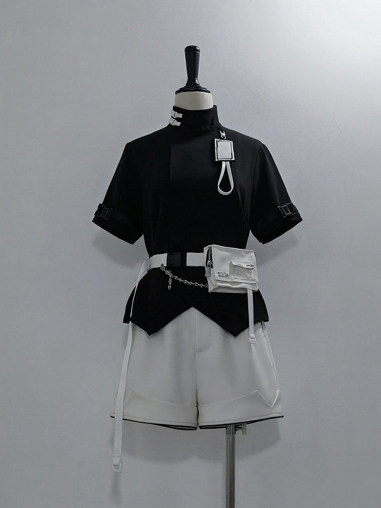 Lolita White Urban Shorts Cyberpunk Techwear Ouji