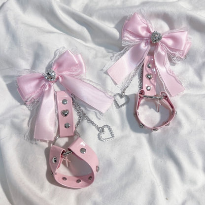 Stud Jirai Kei Bowknot Punk Hairclips