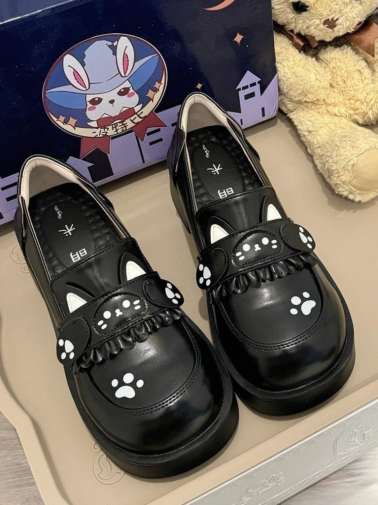 Slip-On PU Preppy Schwarz Mid-heel Style mit Schuhen