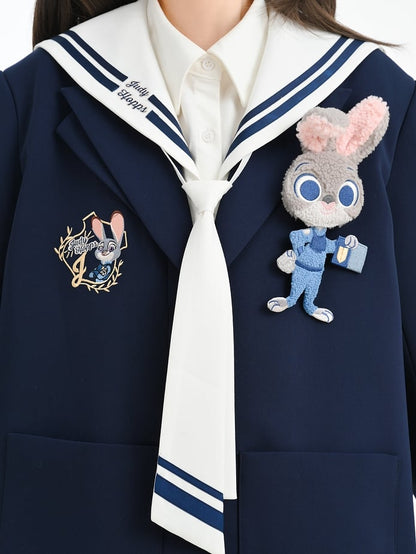 Zootopia Judy Dark Blue Preppy Loose Blazer