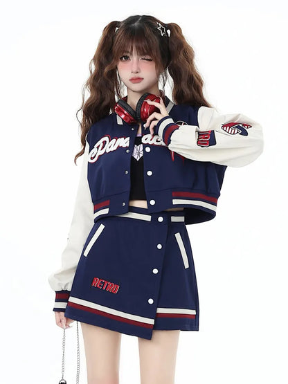 Skirt Mini High Blue Waist