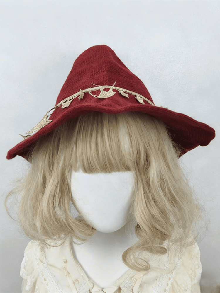 2 Stars Hat Red Halloween Wine Options Witch Decoration