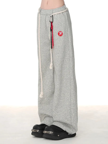 Cut Blue/Gray/Red Wide-leg Pants Dark