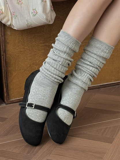 White/Apricot Knitted Leg Warmers
