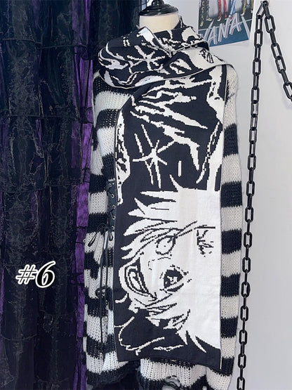 10 Options Punk Anime Print Scarf