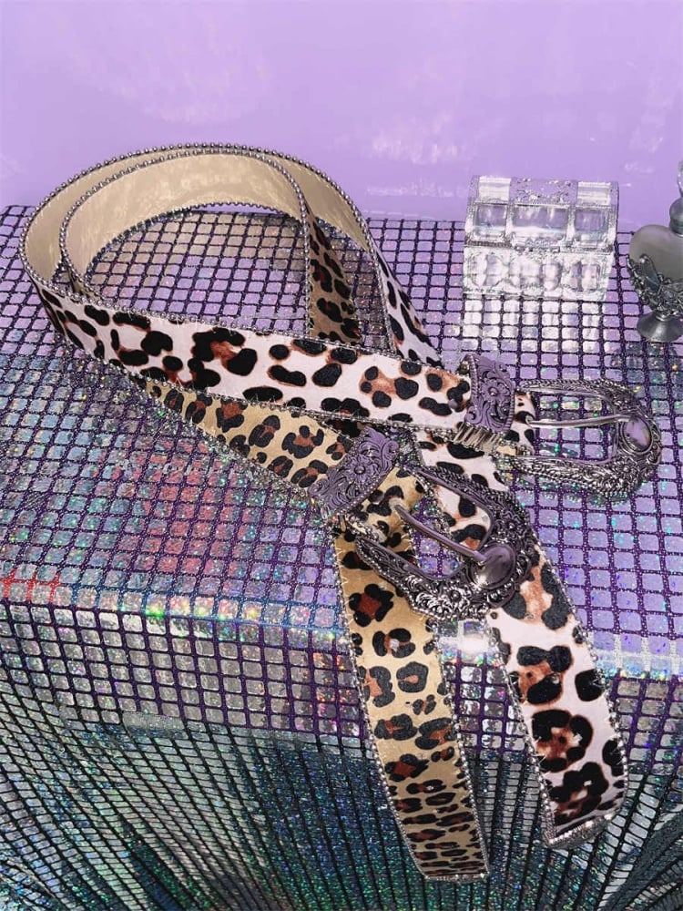 Y2K Punk Leopard Waist Belt