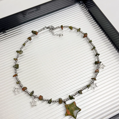 Wasteland Punk Sandstone Star Pendant Y2K Necklace