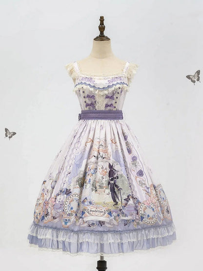Lolita Tea Skirt Party Jumper Bunny Elegant Print Classic