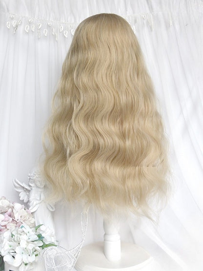 Full Wavy Wig With Length Blonde Bangs 65CM