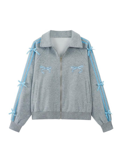 Lässiger Rock mit Schleifenärmeln + enge Jacke