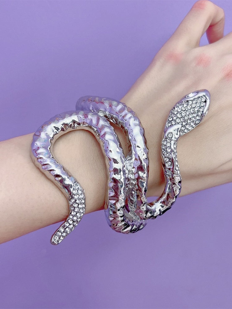 Bracelet Shaped Y2K Snake Silver