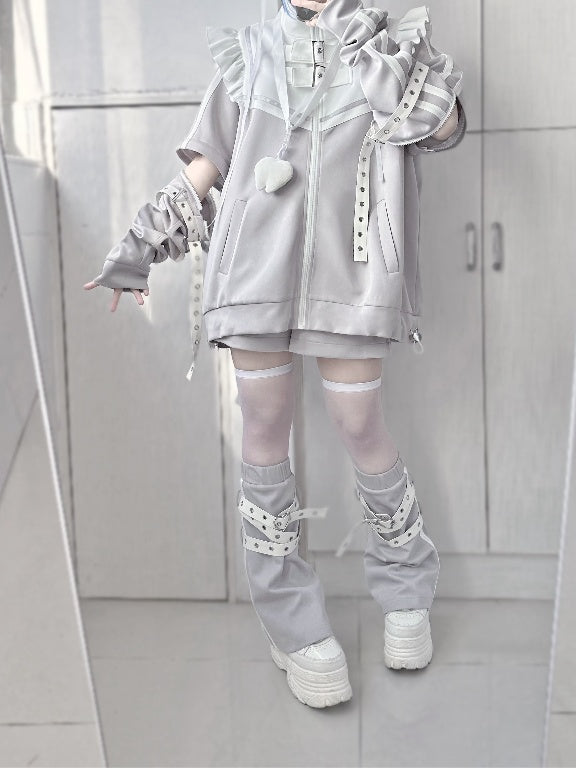 Elastic Shorts Kei Gray Waist Jirai