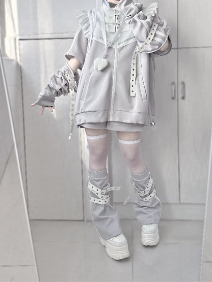 Elastic Shorts Kei Gray Waist Jirai
