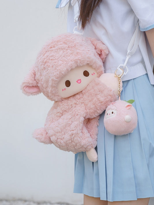 Pink Lamb Plush Backpack Crossbody Bag Small/Middle/Large Size