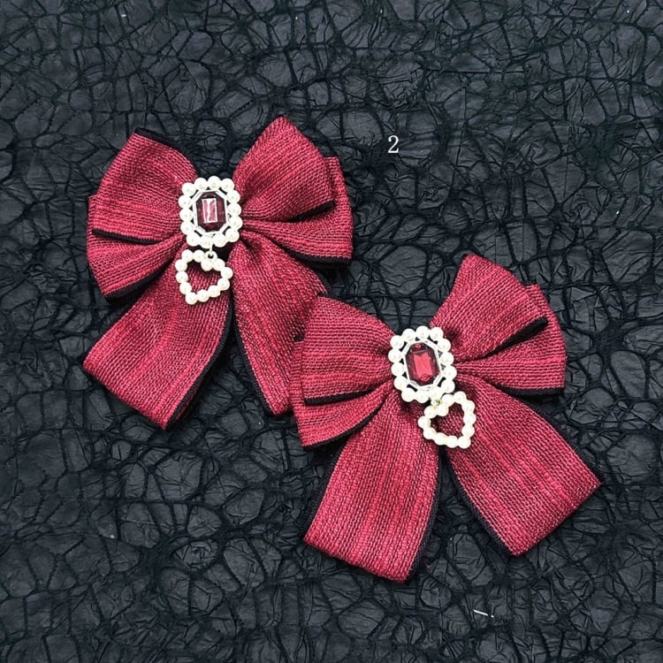 Black Red Halloween Jirai Kei Bowknot Hairclips