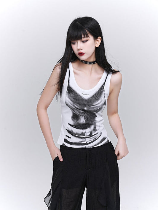 White/Black Glomorous Slim-fitting  Tank Top