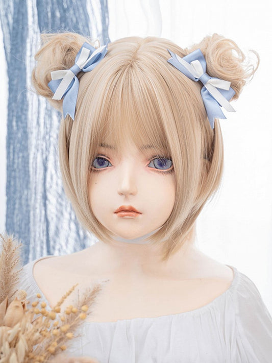 Wig 35CM Hairclips + Blonde Double Straight Accessories Length