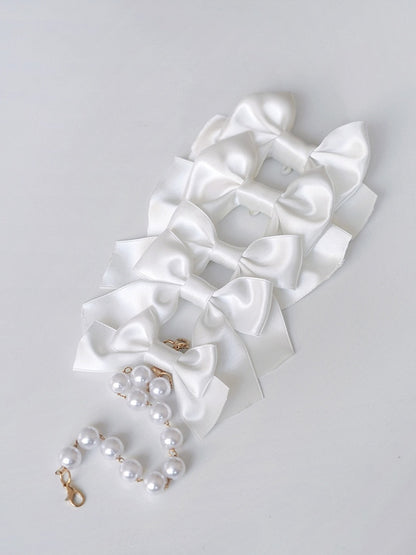 White / Black / Pink / Blue / Red / Yellow Bowknot Brooch