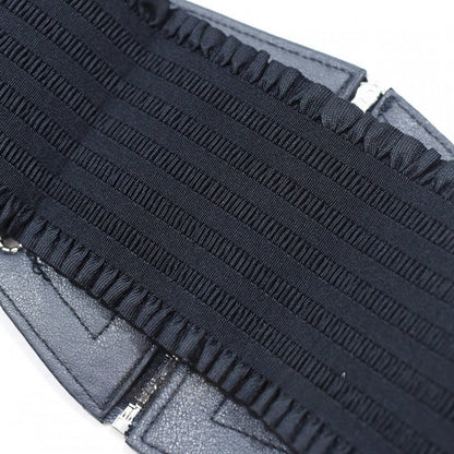 Gothic Black Lace-Up Zipper PU Corset Belt