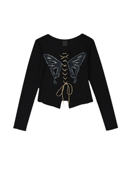 Top Butterfly Inner Retro Design American Strap