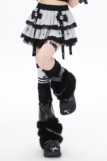 パンクスカートパフマインストライプケーキガール