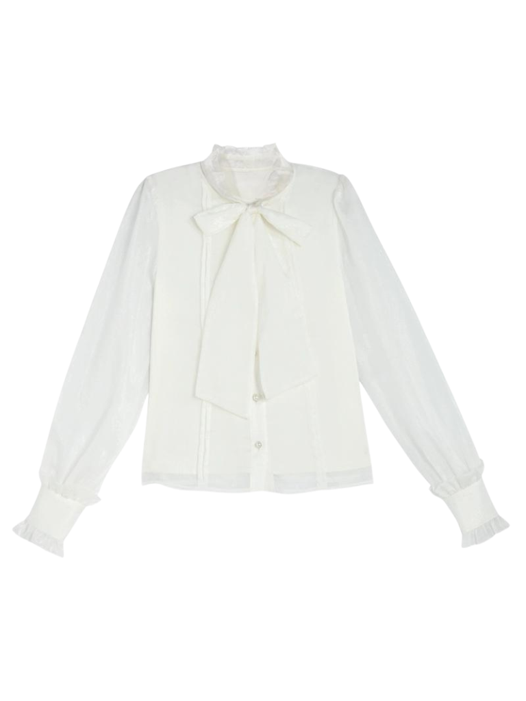 Suspender Forest Taste Oil + Bow Shirt Paint Dress Tie Chiffon Frilled