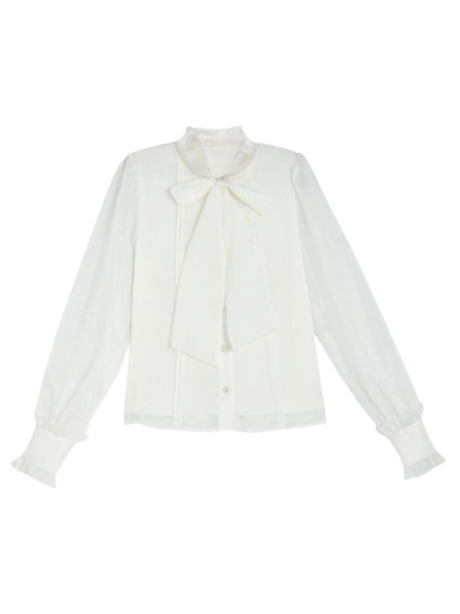 Suspender Forest Taste Oil + Bow Shirt Paint Dress Tie Chiffon Frilled