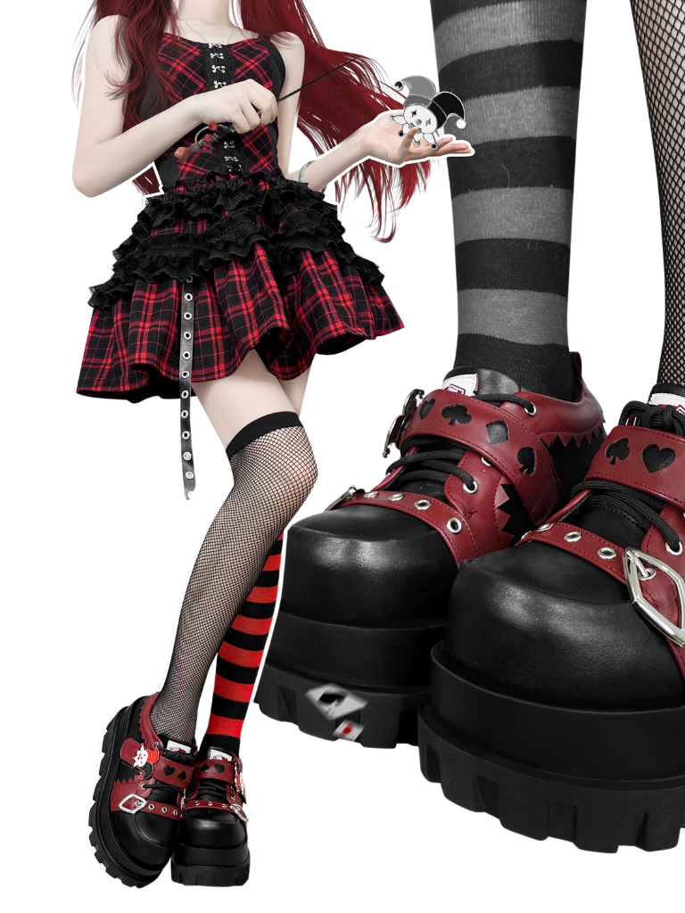 Poker Punk Platform Shoes Clown