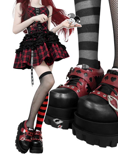 Poker Punk Platform Shoes Clown