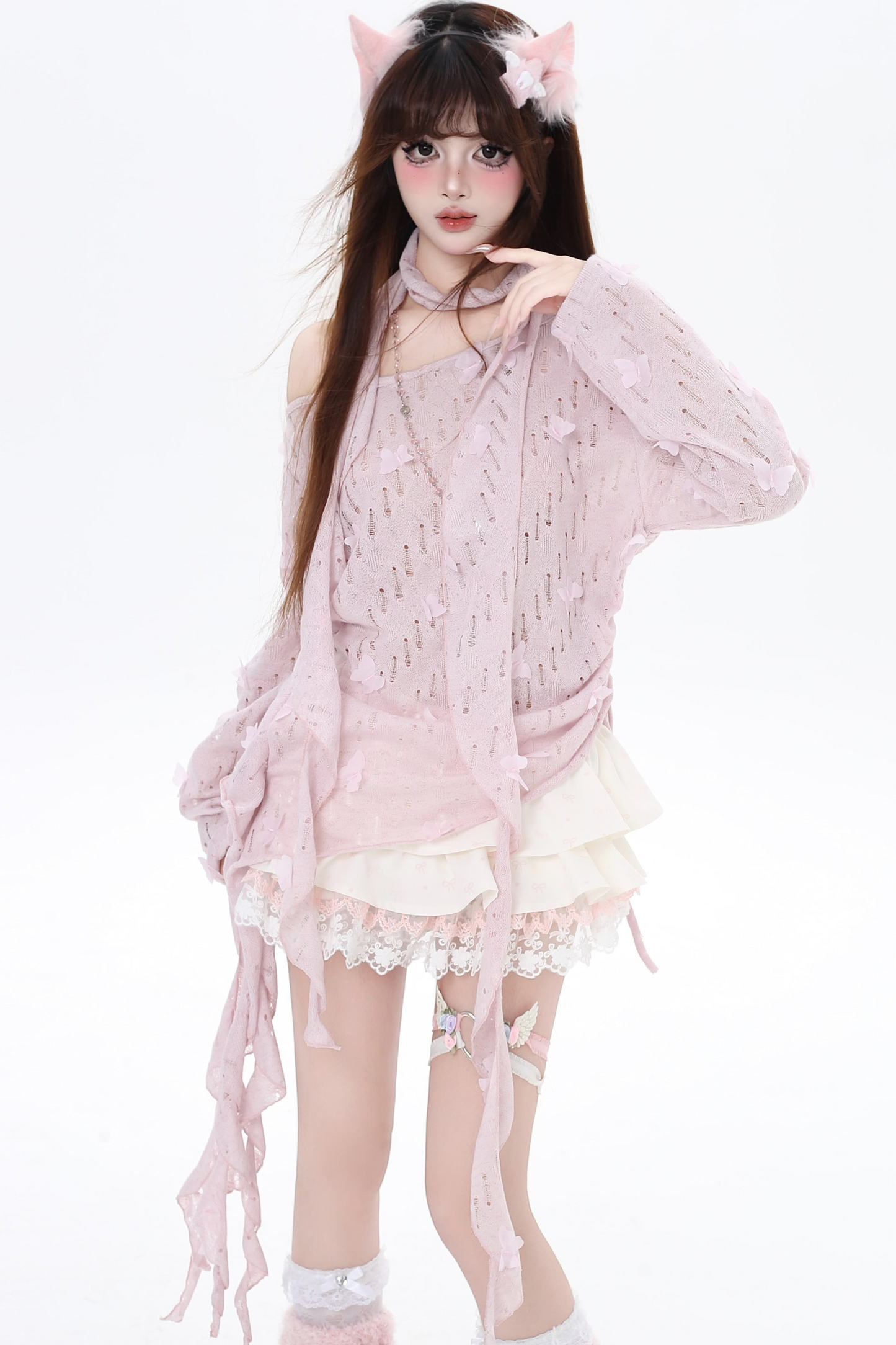 Romantic mesh girly top