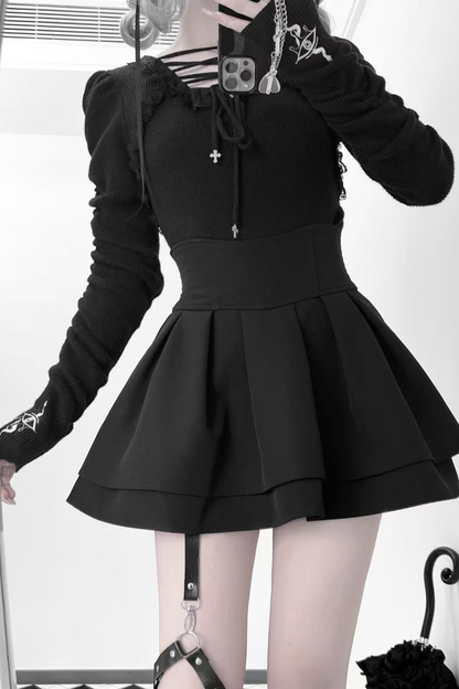 dark lace-up tops Mine design