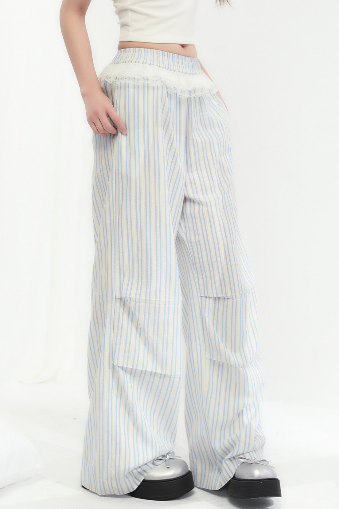Pants Striped Wide Loose Trend