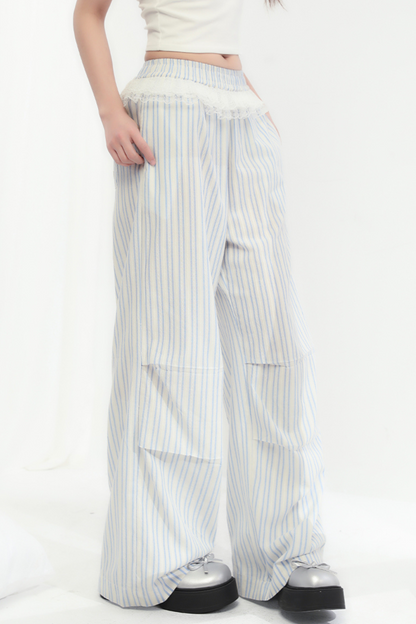 Pants Striped Wide Loose Trend