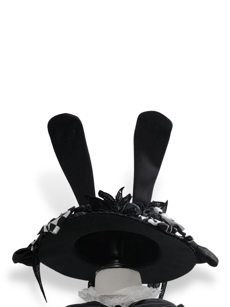 Bunny Theater Black Rabbit Ears Hat