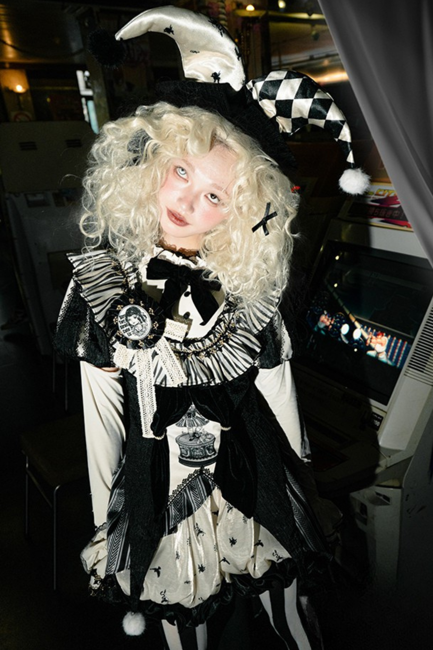 Seltsames Zirkus-Lolita-Set Pierrot Dark