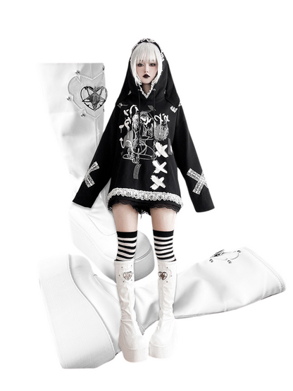 Bottes Sauron Eye Punk à bout rond et plateforme